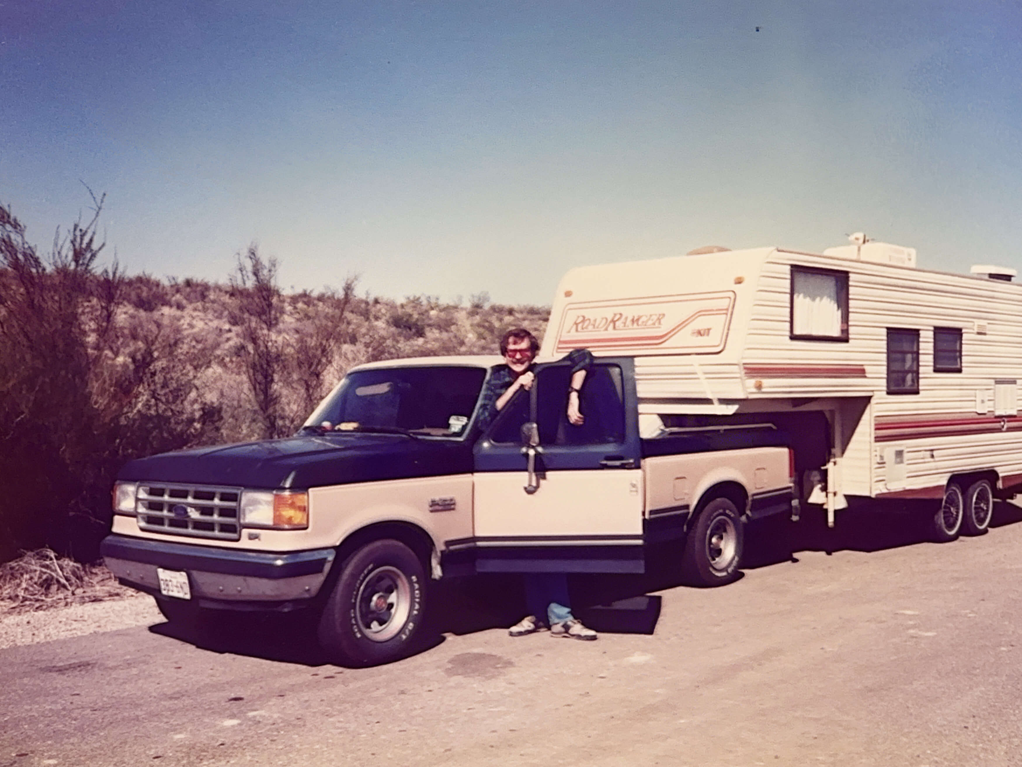 Jerry Oakman with his truck and RV